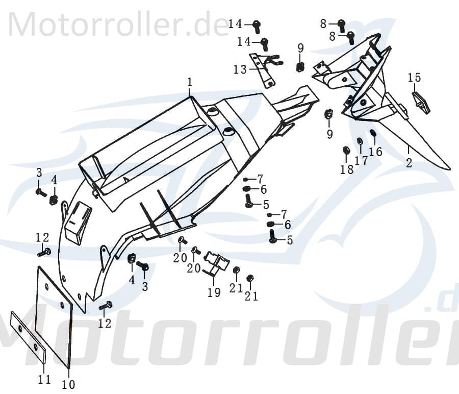 Qingqi STREET 125 DD Unterlegscheibe 125ccm 4Takt 91534 Motorroller.de Distanzhalter U-Scheibe Washer Beilagscheibe Ausgleichsscheibe Distanz-Scheibe