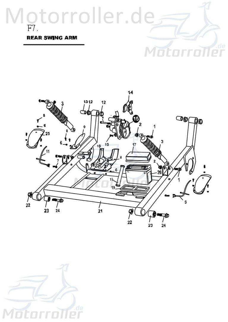 PGO Federbein hinten Bugrider 150 Stoßdämpfer Feder-Bein B5481000000 Motorroller.de Gabel-Bein Stoß-Dämpfer Buggy Bugrider 50 Ersatzteil Service