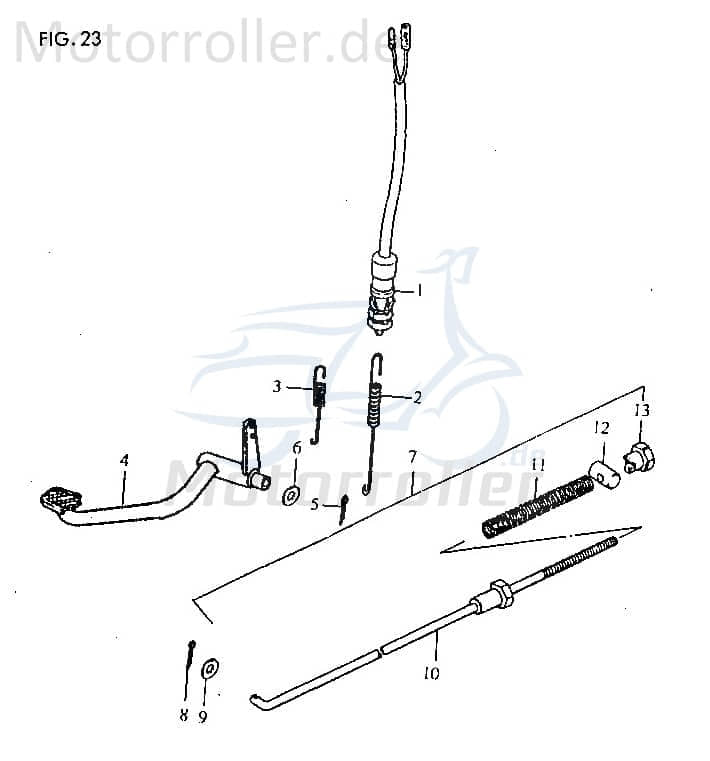 Jincheng JC 50 Monkey Repl. Feder Fußbremse 50ccm 4Takt 43322-A0300 Motorroller.de Fußbremsenfeder Scooter Ersatzteil Service Inpektion Direktimport