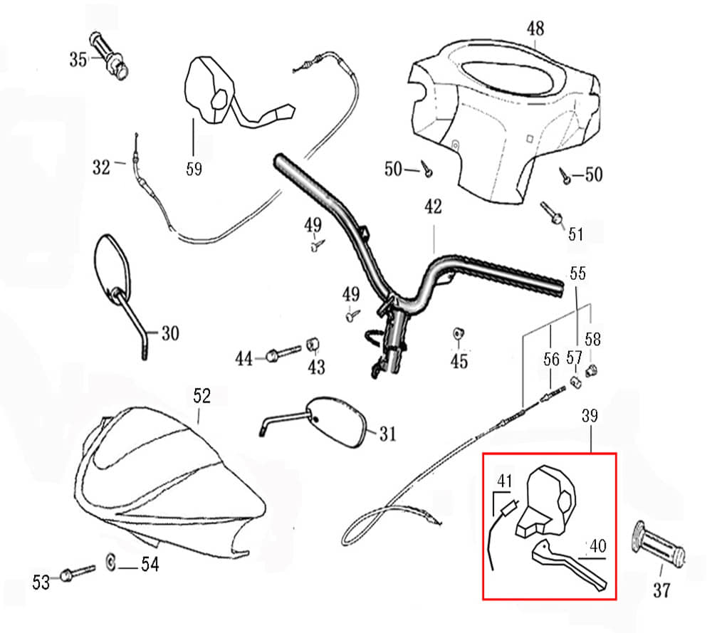 AGM GMX 460 Sport Gasarmatur 50ccm 4Takt 53140-KY-9000 Motorroller.de Drehgriff Lenkergriff Lenker-Griffe Gasdrehgriff Gasgriffhülse Gas-Griff Scooter