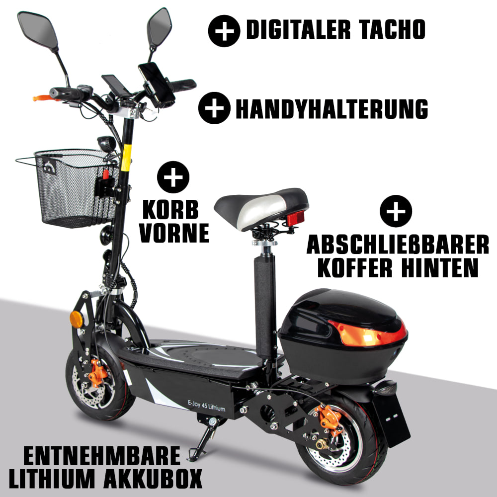 Elektroroller Scoody 45 E-Joy 45 km/h 48V-20Ah Lithium-Akku 1000 Watt E-Scooter E-Roller
