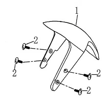 Kotflügel / Schutzblech Sport vorne schwarz glanz 86-2Tak 701089