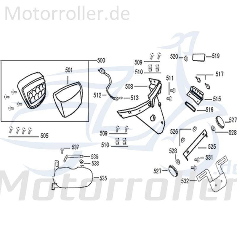 ZNEN Flory Classic 50 Kotflügel 50ccm 4Takt 80105-ALA6-9000 Motorroller.de rot Hinterrad Spritzschutz Schutzblech Schutz-Blech Radabdeckung Radlauf