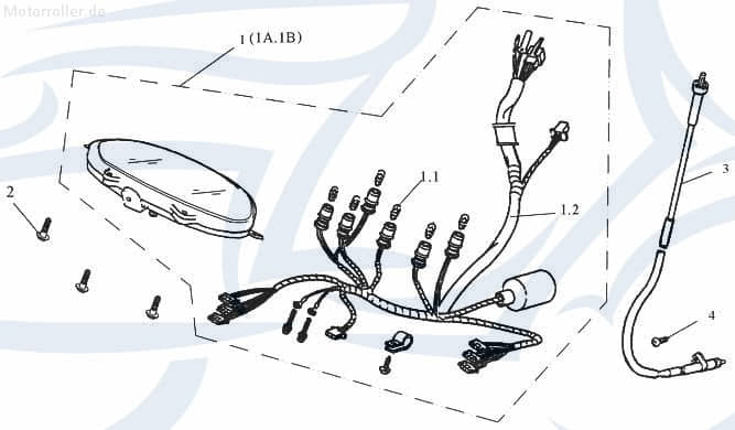 Tachowelle 870mm Antriebswelle 78351913 Motorroller.de