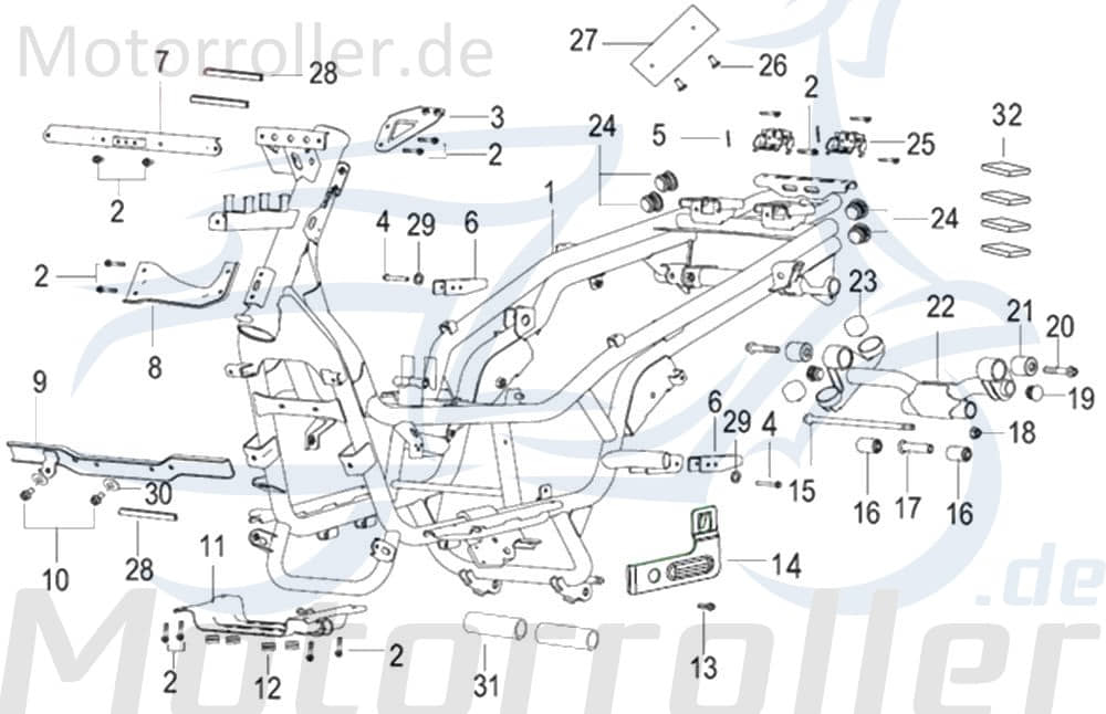 Kreidler Insignio 250 DD Motoraufhängung 250ccm 4Takt 58320N120000 Motorroller.de Motorachse Halterung Motor-Halter MotorHalter 250ccm-4Takt Scooter
