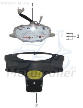 AGM Scoody 45 Tachometer Roller 50ccm elektro 3080037 Motorroller.de Geschwindigkeitsmesser Geschwindigkeitsanzeige Speedometer kmh-Anzeige Scooter