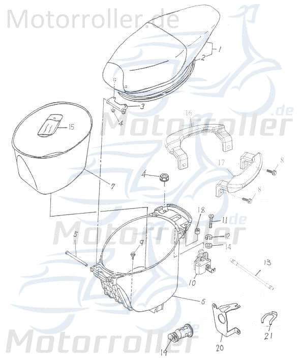 Adly Panther 50 Halter Haltegriff 50ccm 2Takt 81207-159-000 Motorroller.de links hinten Halterung Haltebügel Halteblech Halte-Blech Halte-Bügel