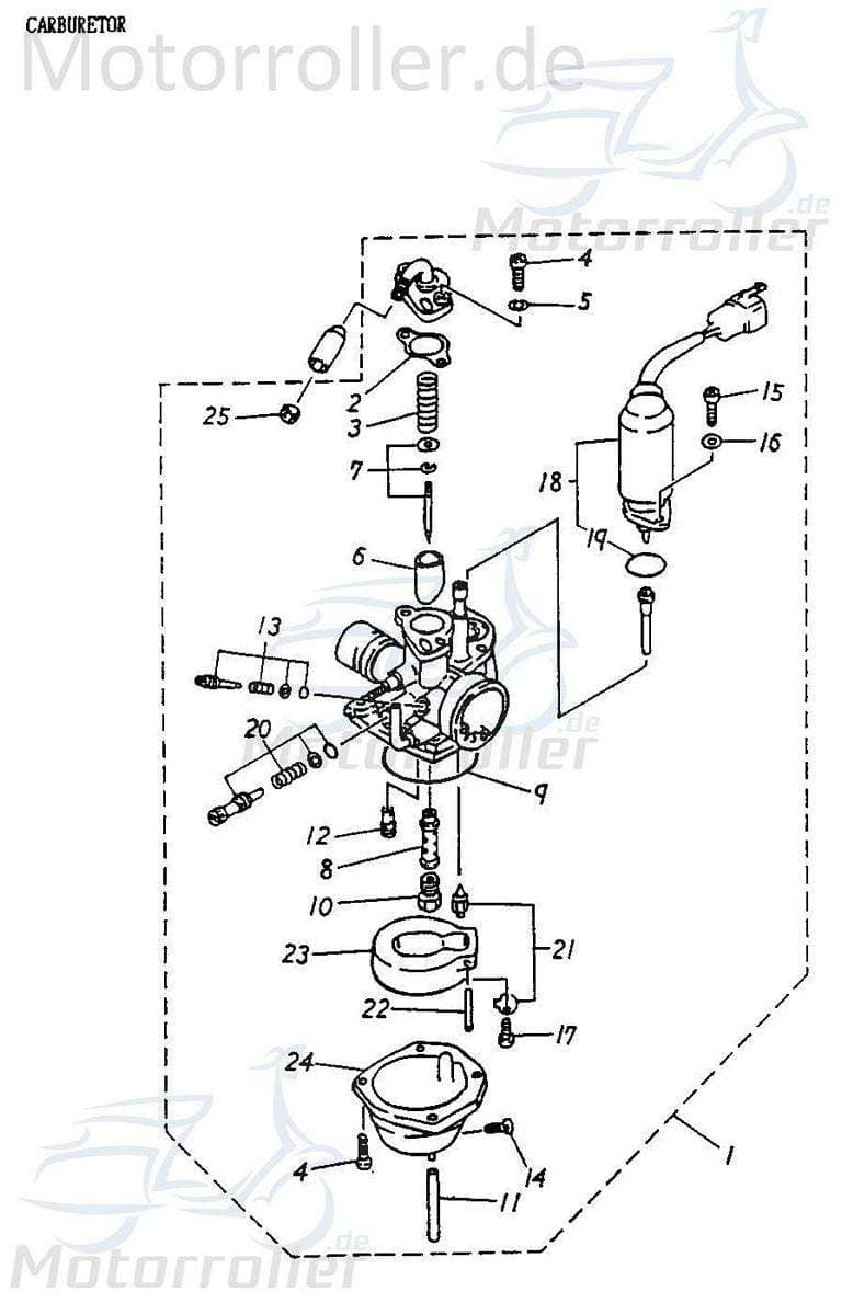 Mikuni Schwimmer Vergaser VM16 50ccm 2Takt AGM 31230413-13-M Motorroller.de Vergaser-Schwimmer Vergaserschwimmer Schwimm-Körper Schwimmerachse 1E40QMB