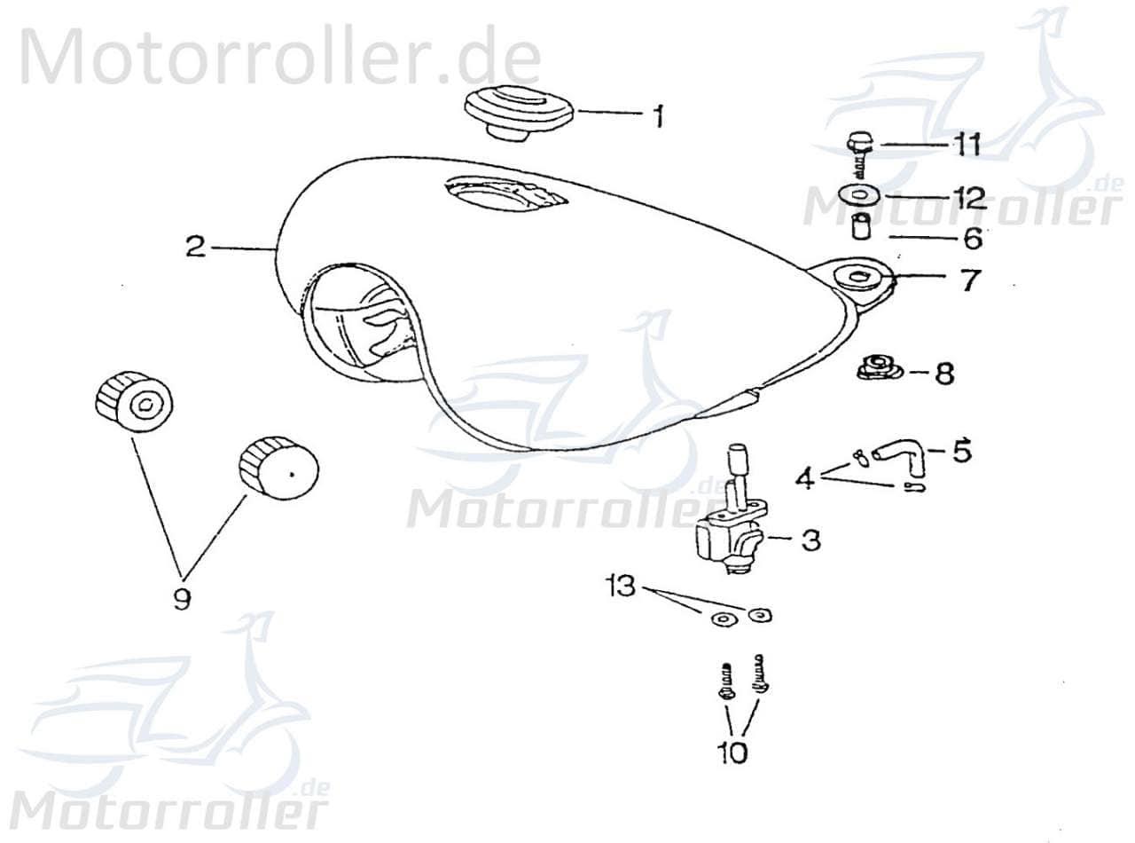 SMC Chopper 125 Gummiauflage 125ccm 4Takt 93580-123211 Motorroller.de Gummidämpfer Scooter Ersatzteil Service Inpektion Direktimport