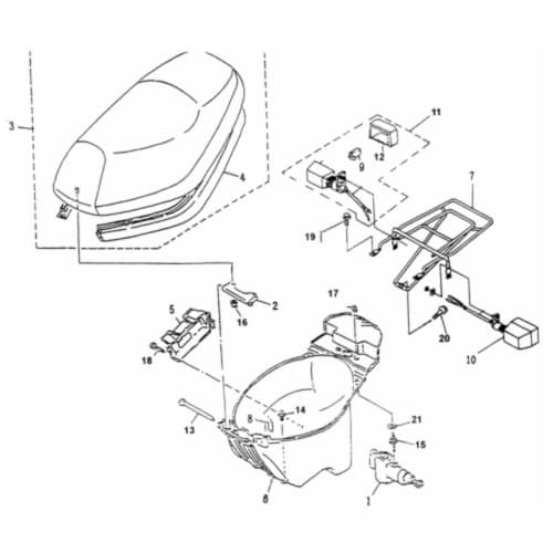Blinker hinten Rex Scooter 50 Signalleuchte 50ccm 2Takt Motorroller.de Blinklicht Blinkleuchte Fahrtrichtungsanzeiger Blinkleuchten Blinkerleuchte