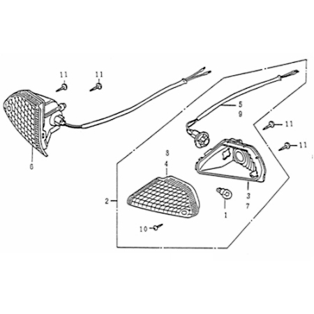 Rex Rexy 125 Blinker vorn rechts 125ccm 4Takt 55360-GAT-00 Motorroller.de Signalleuchte Blinklicht Blinkleuchte Fahrtrichtungsanzeiger Blinkleuchten