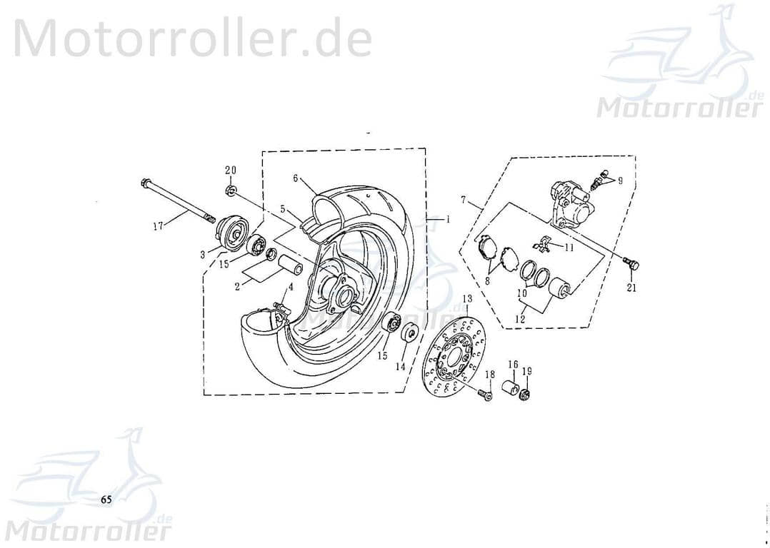 SMC Distanzbuchse 10,5x16x53,15mm mitte Rexy 50 50ccm 2Takt Motorroller.de Hülse Distanzhülse Distanzring Distanz-Hülse Passhülse Passbuchse Scooter