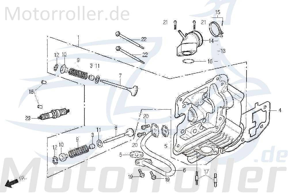 Einlassventil SG Daelim Otello 125 Motorventil 125ccm 4Takt Motorroller.de Motor-Ventil Einlass-Ventil Ventil-Einlass Zylinderkopfventil 125ccm-4Takt