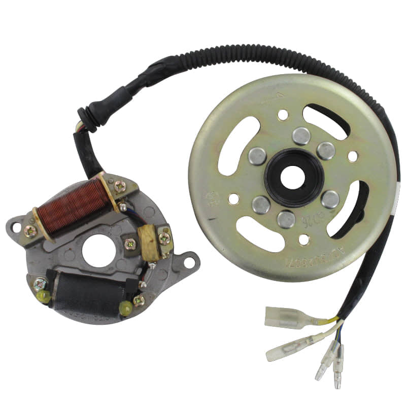 PGO Lichtmaschine mit Polrad Star 50 Stator 50ccm 2Takt Motorroller.de Ankerplatte Anker-Platte Stromerzeuger Strom-Generator Licht-Maschine Scooter