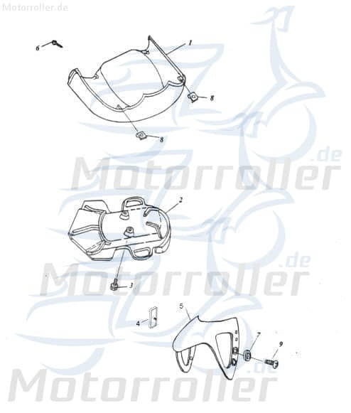 Adly Unterbodenverkleidung metallic blau Roller 125ccm 4Takt Motorroller.de Unterbodenschutz Unterboden-Schutz unten Unterbodensspritzschut Scooter