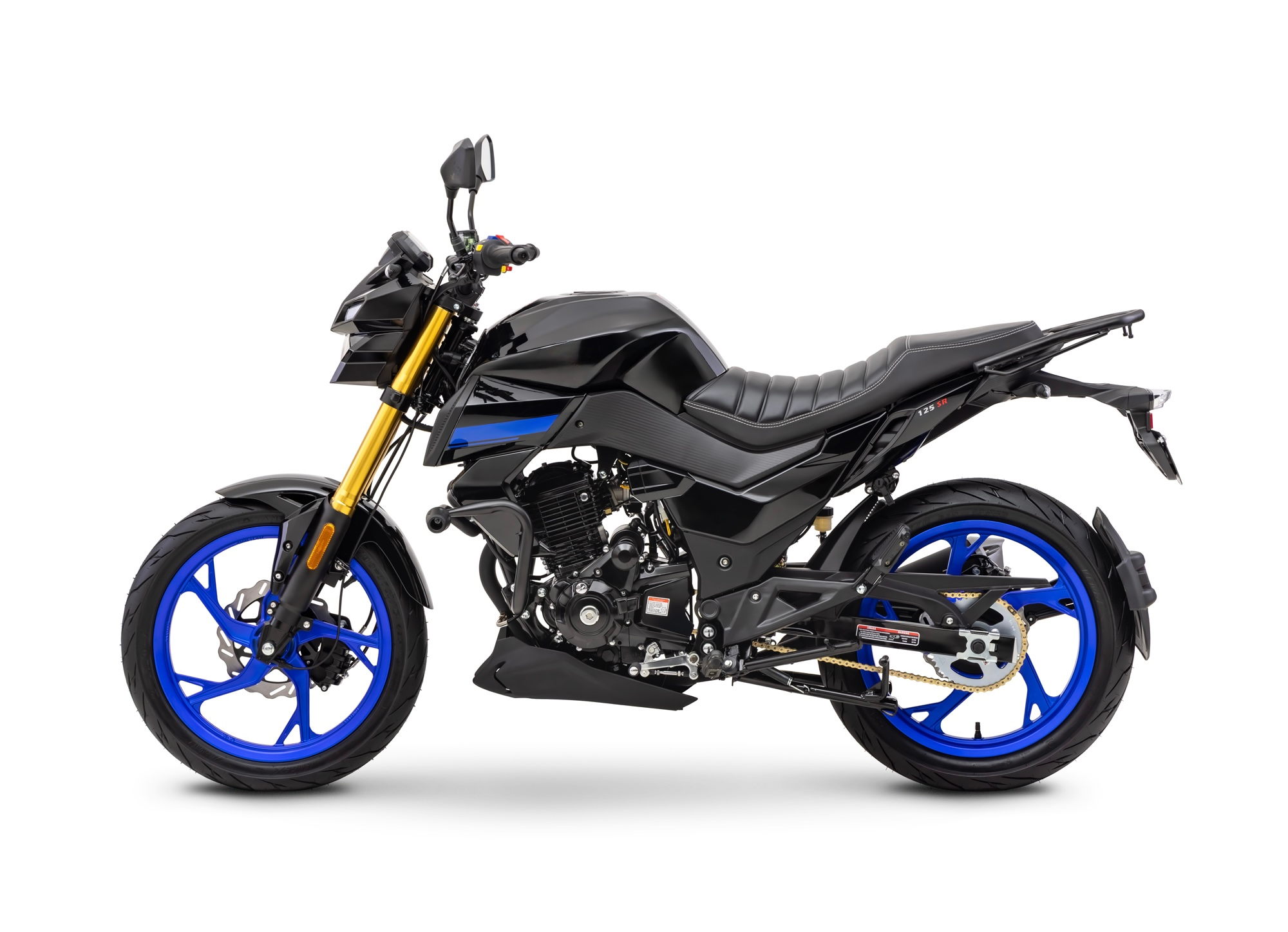 Motorrad Fighter 125 DV-RS AIR schwarz-blau 90 km/h Euro 5+ Schaltmoped Mokick Kleinkraftrad