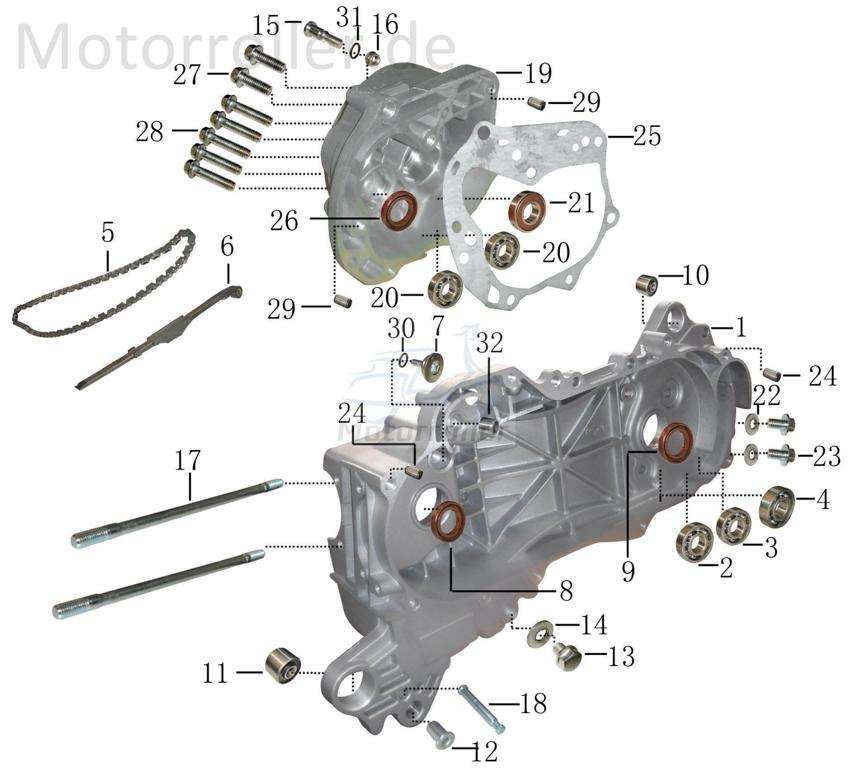 Bolzen Bremsbackenlager AGM Gewindebolzen Zapfen 50ccm 4Takt Motorroller.de Gewindestift Arretierbolzen Stiftschraube Gewinde-Stift Gewinde-Bolzen