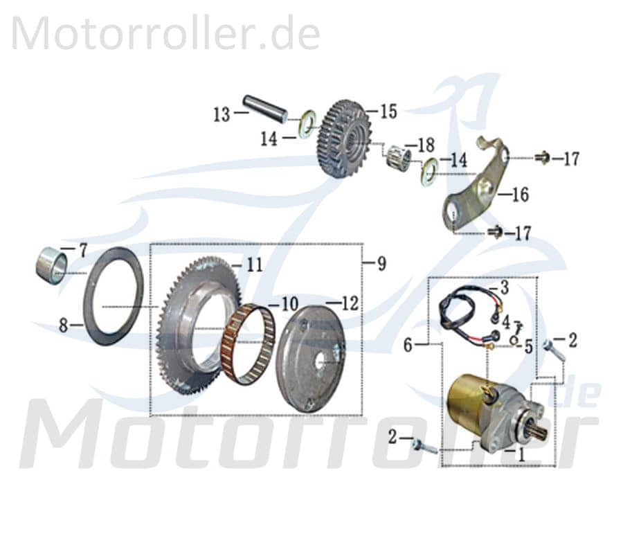 ZNEN Nadellager Starterrad Rollen-Lager 91104-EQ5B-9000 Motorroller.de Rollenlager Walzenlager Kolbenbolzenlager Nadel-Lager 50ccm-2Takt Scooter