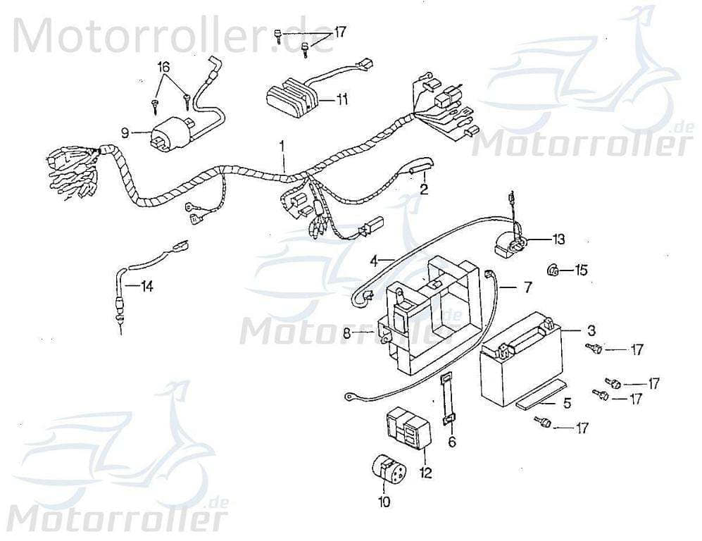 SMC Chopper 125 Starterrelais 125ccm 4Takt 62550-CHP-00 Motorroller.de Startrelais Magnetschalter Anlasserrelais Anlasser-Relais Starter-Relais