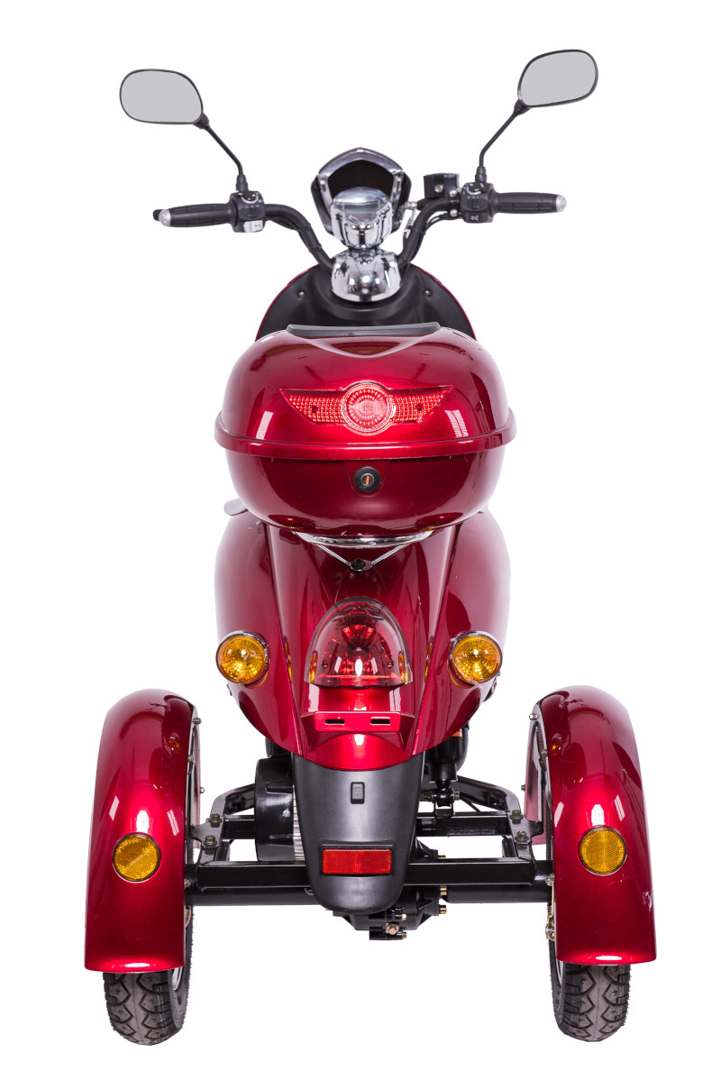 Dreirad Scoody E Trike ZT-63B 25 km/h rot Graphen-Akku 650 Watt Elektroroller E-Scooter E-Roller Dreiradroller