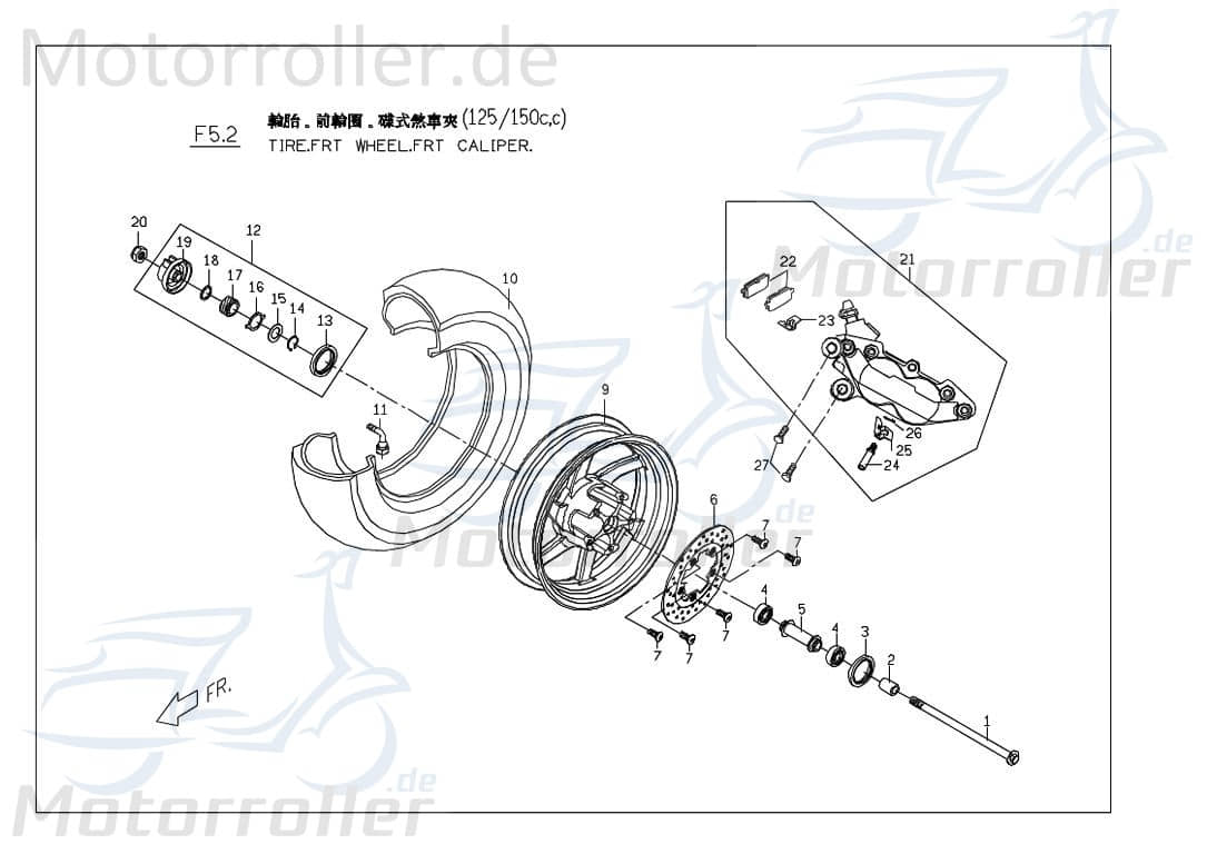 Tachoantrieb PGO G-Max Tachoschnecke P1566002000 Motorroller.de Tachowellenantrieb Big Max TR3 Tornado PMX Scooter
