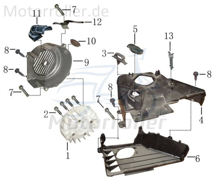 Zylinderverkleidung unten B GY6 4Takt 31121004-1-F