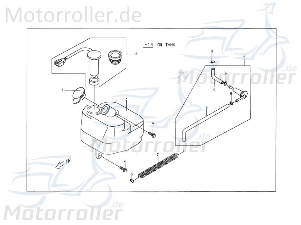 PGO Ölschlauch mit Ölfilter T-Rex 50 Ölleitung 50ccm 2Takt Motorroller.de Öl-Schlauch Öl-leitung Ölrohr Ausgangsschlauch Eingangschlauch Scooter