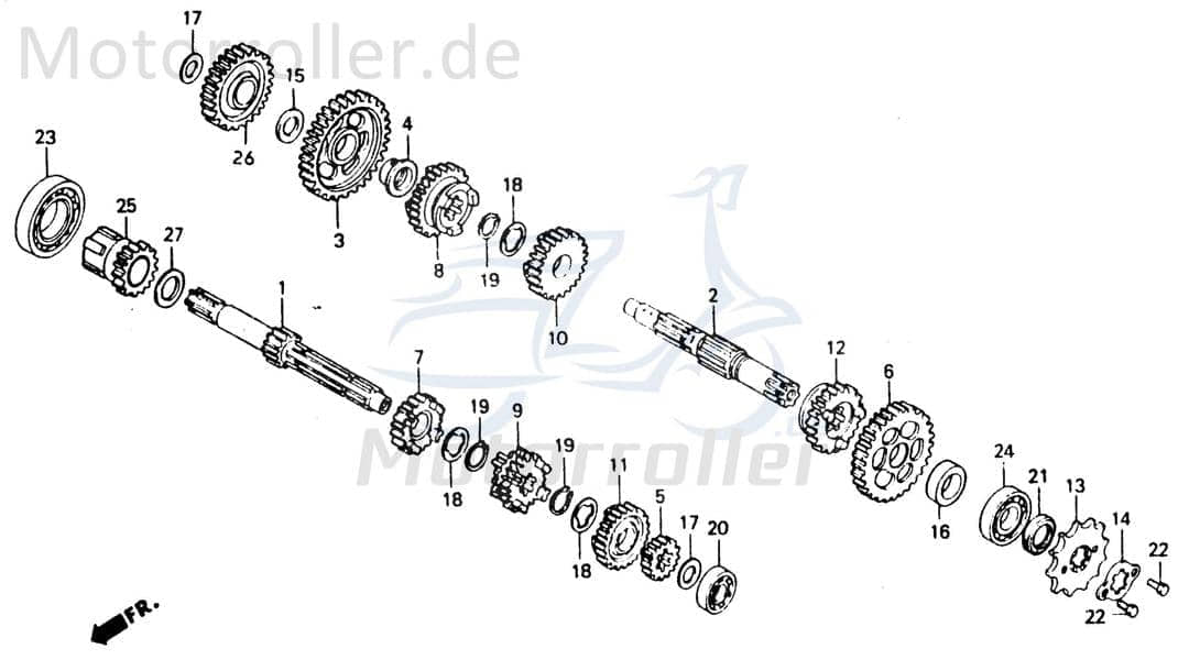 Chunlan Chopper Beilegscheibe 125ccm 4Takt 244FM.08-07 Motorroller.de Unterlegscheibe U-Scheibe Distanz-Scheibe Unterleg-Scheibe Abstandsscheibe Moped