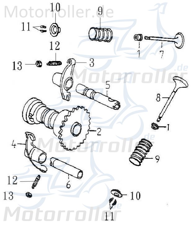 Dichtung Ventilschaft Dichtungsring Roller ABR-12209-120-000 Motorroller.de Ventilschaftdichtung Ventilschaftabdichtung Ventildichtung Dichtung-Ventil