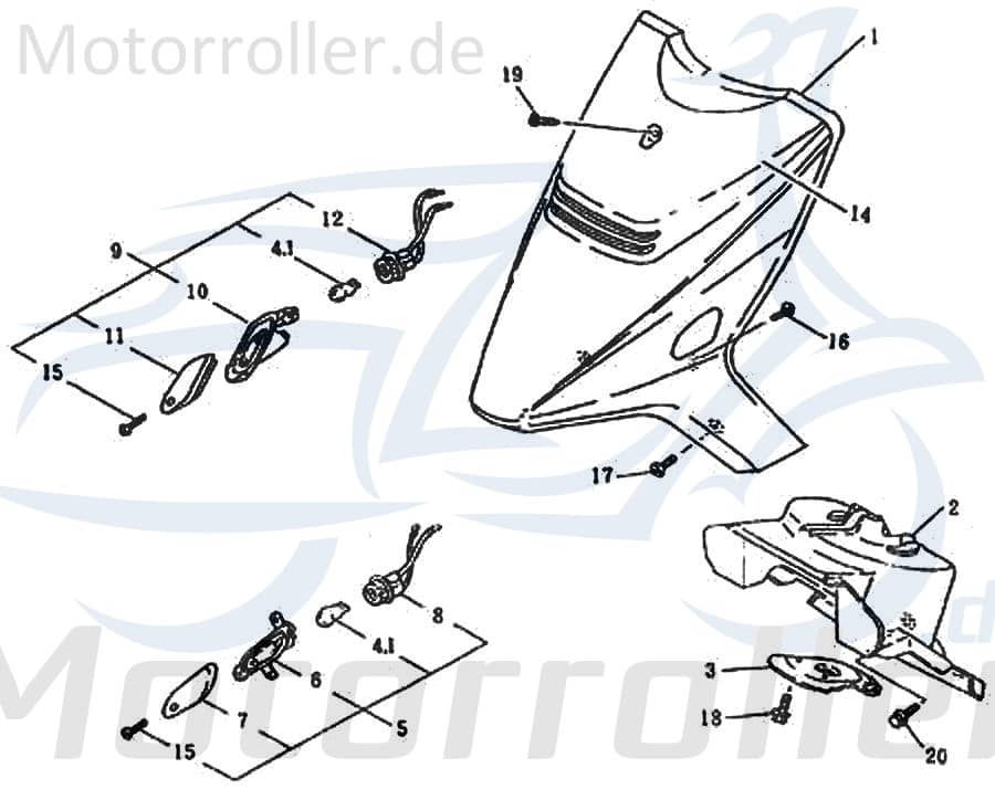 Frontverkleidung gelb bis Fg. 38400 Motorroller 75115