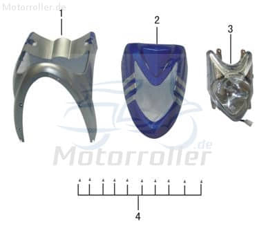 AGM Scoody 45 Frontverkleidung unten 50ccm elektro 3080076 Motorroller.de dunkelblau Frontschürze Frontmaske Front-Cover Lenkerverkleidung Dekorblende