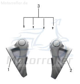 AGM Scoody 45 Seitenverkleidung Roller 50ccm elektro ZW-Z-01 Motorroller.de Seitenteil Seitenabdeckung Seitencover links schwarz matt Scooter Eppella
