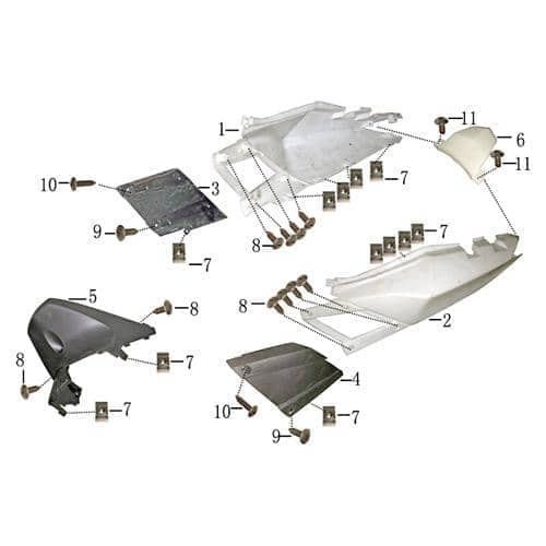 Kreidler Florett RMC-G 50 125 Seitenverkleidung rechts Motorroller 705350 Scooter Seitenabdeckung Blende Cover Deckel