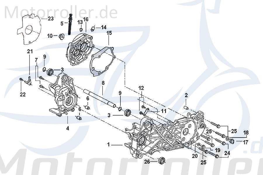 CPI Getriebeabdeckung Generic 50ccm 2Takt CQJ-18101B09F000 Motorroller.de Kupplungsdeckel Getriebegehäuse Gehäusedeckel Variodeckel Variomatikdeckel