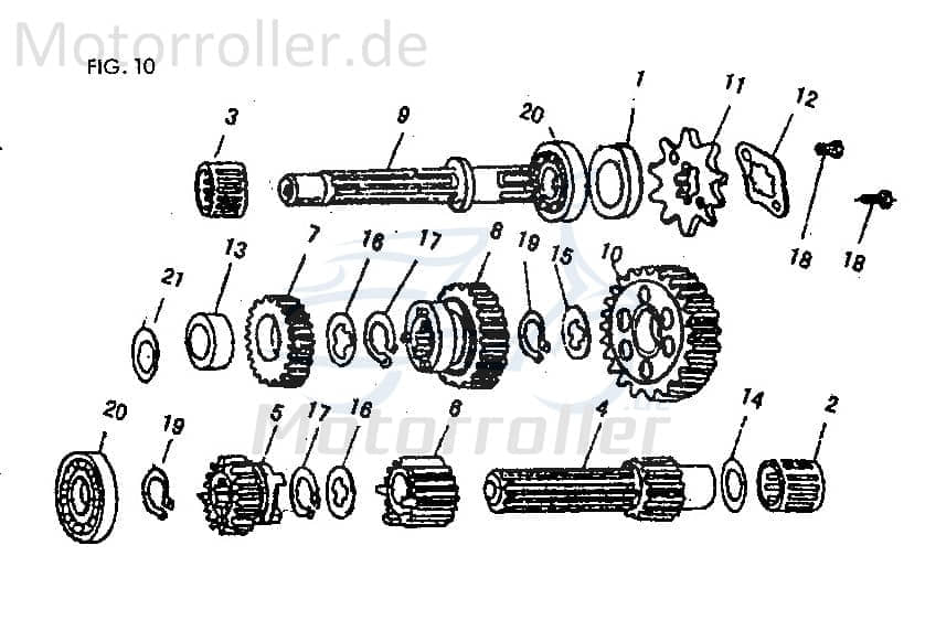 Jincheng JC 50 Monkey Repl. Simmerring 50ccm 4Takt 100019 Motorroller.de Getriebeabtrieb Simmering Wellendichtring Abdichtring Dichtringe Öldichtring