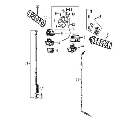 Schalter, Knopf E-Start Anlasser 3er Stecker 2Pins 7003
