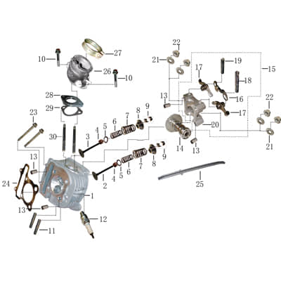 Motor GY6-2 mit 8 Spulen Generator 13Zoll YYB915025001