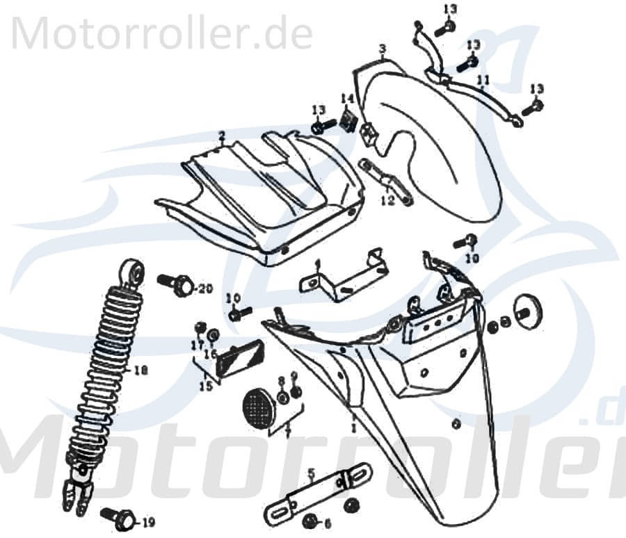 Rex Capriolo 50 4T Haltebügel Halter 50ccm 4Takt FIG.28-4 Motorroller.de Träger Halterung Befestigungsbügel Halteblech Topcaseträger 50ccm-4Takt