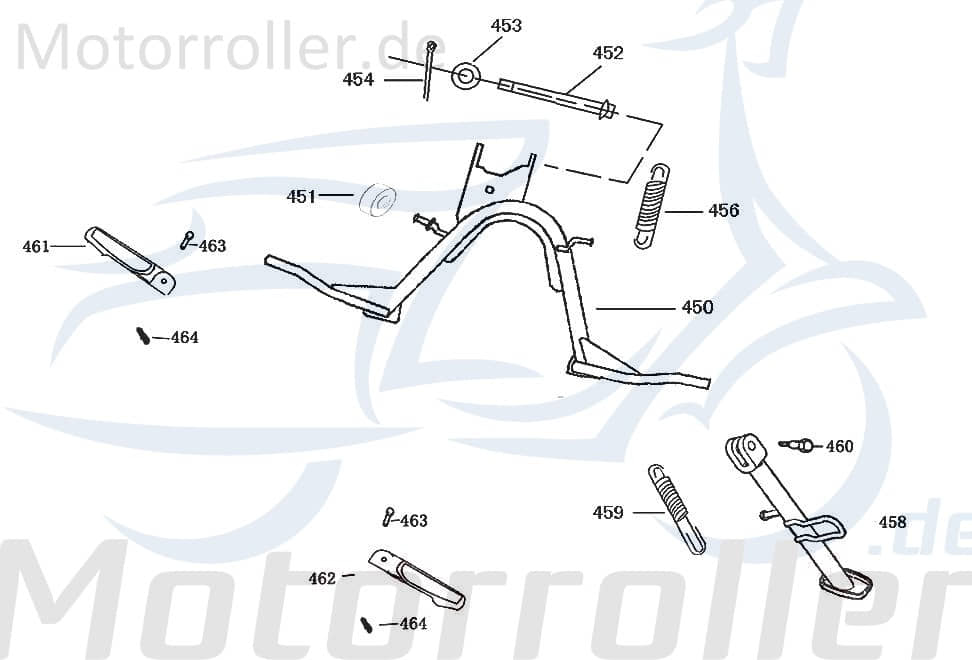 ZNEN Florett 2.0 50 City Bolzen 50ccm 2Takt 50503-B08-9000 Motorroller.de Hauptständer Stehbolzen Gewindebolzen Zapfen Gewindestift Arretierbolzen