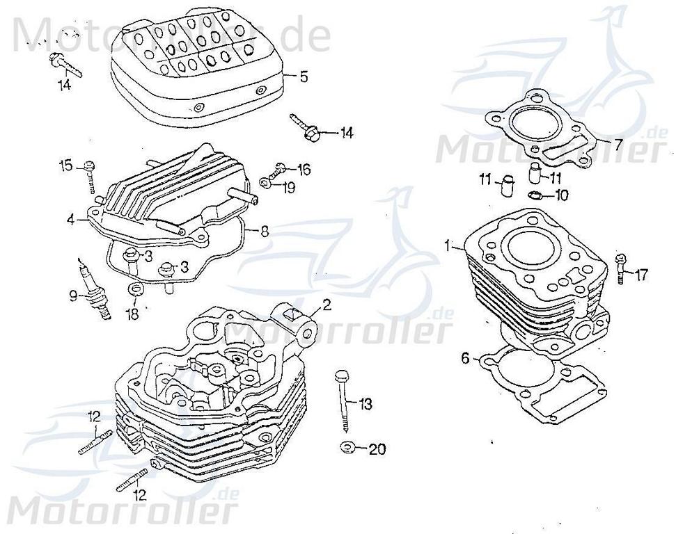 SMC Chopper 125 Zündkerze spark 125ccm 4Takt 62210-CHP-00 Motorroller.de NGK DR 8 EA plug plugs Roller-Zündkerze Motorroller-Zündkerze sparking 152QMI