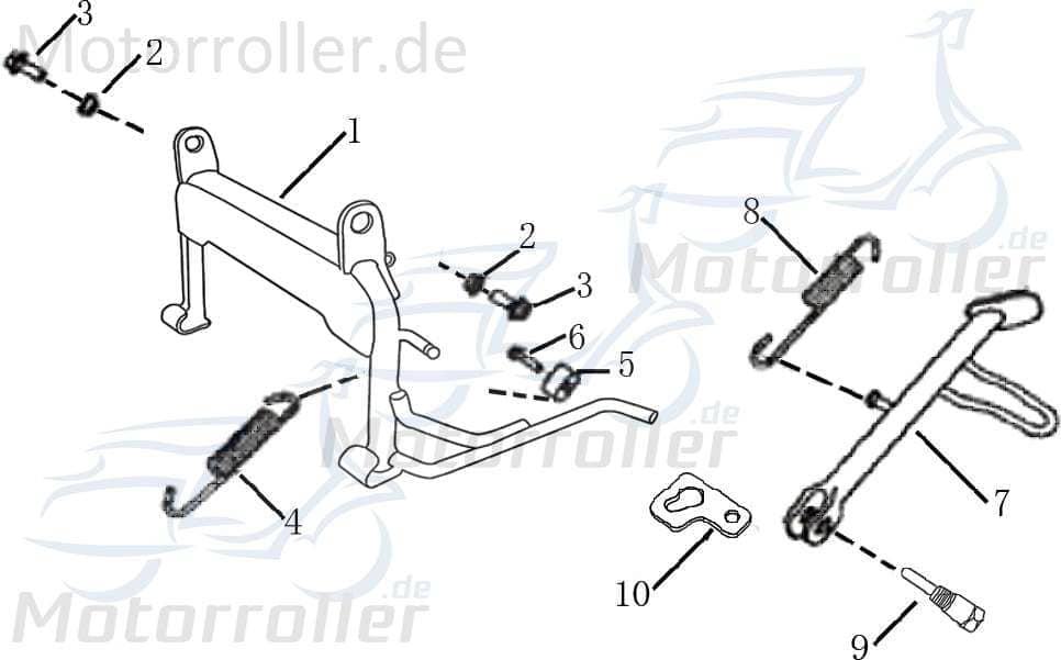 AGM Fighter 50 One Rückzugfeder Seitenständer 125ccm 4Takt 1110103-1 Motorroller.de Spannfeder Spann-Feder Haltefeder Seitenständerfeder Rückzug-Feder