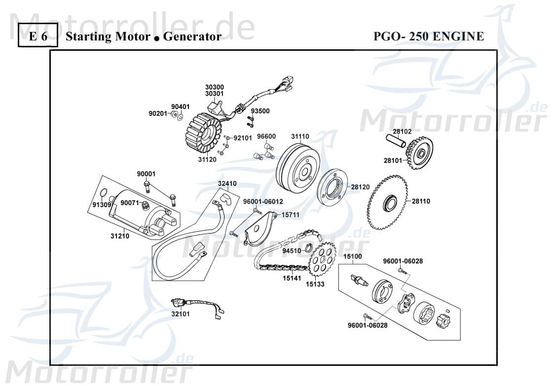 PGO Bugrider 250 Antriebszahnkranz 50ccm 2Takt 15133-KAM1-001.0 Motorroller.de Ölpumpe PGO 50ccm-2Takt Buggy Ersatzteil Service Inpektion Direktimport