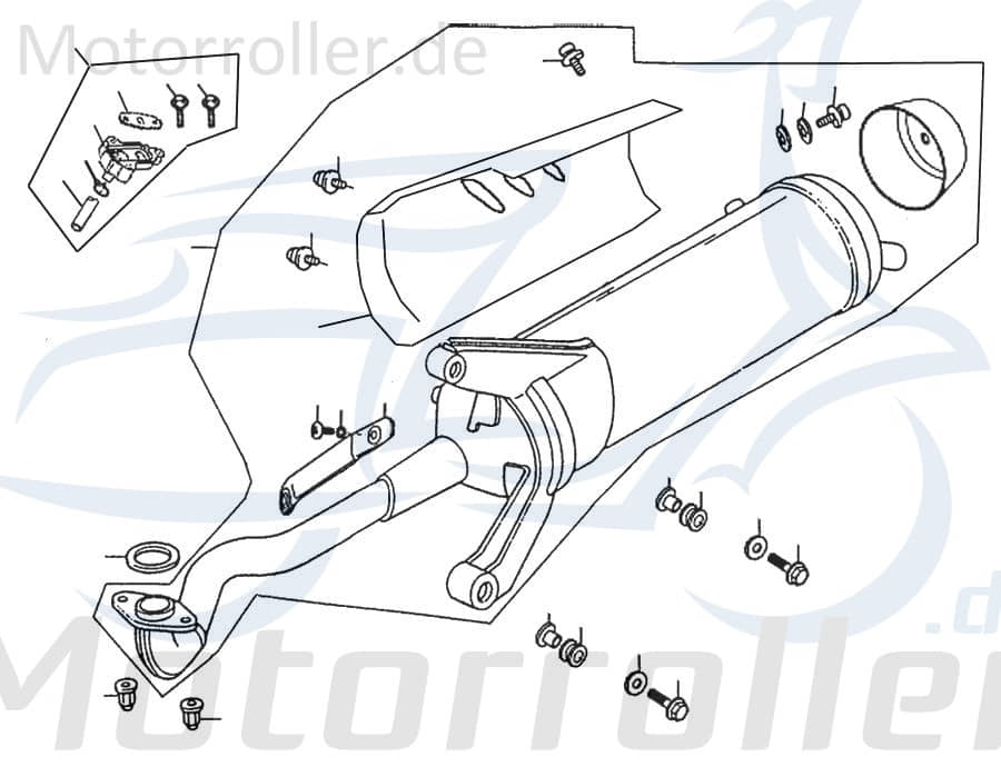 Kreidler Florett RMC 50F Auspuffblende 50ccm 2Takt FIG 14B-10 Motorroller.de Auspuffschutz Hitzeblech Auspuffabdeckung Auspuff-Blende Hitze-Blech