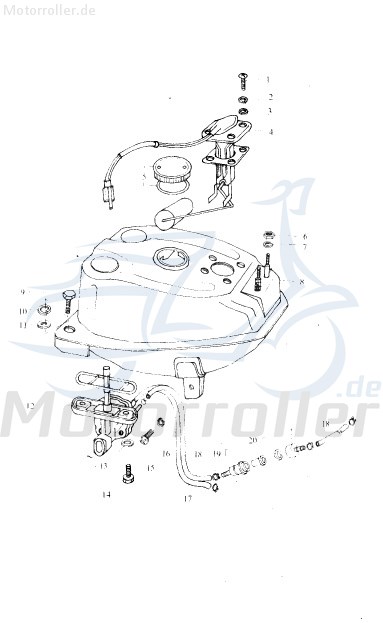 Eppella Eppelino 50 Tankdeckel 50ccm 2Takt QM50QW.10.-3--00 Motorroller.de Schraubdeckel Tankverschluss Tank-Verschluss Schraub-Deckel Tank-Deckel
