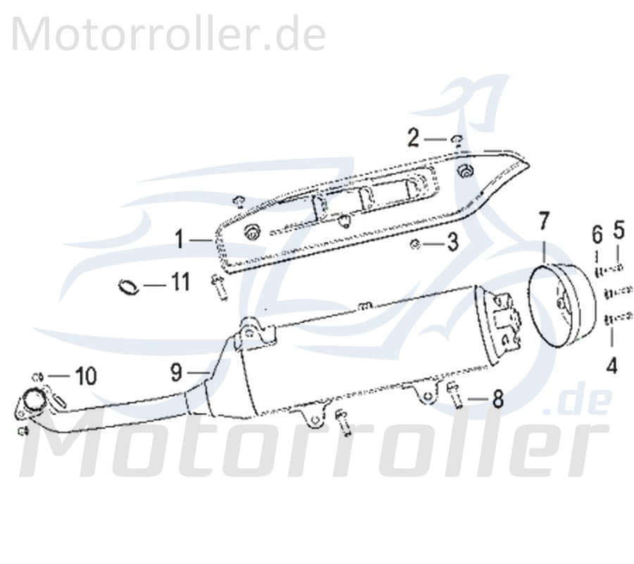 Jonway Insignio 250 DD Auspuff Endtopf 250ccm 4Takt 750677 Motorroller.de Endschalldämpfer Auspuffanlage Auspuff-Anlage Auspufftopf Auspuffendtopf