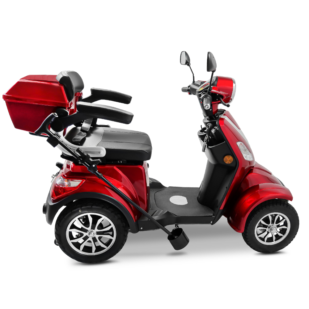 E-Quad Scoody E4 Shopper V3 25 km/h rot 1000 Watt Lithium-Akku Elektroroller Seniorenroller E-Scooter