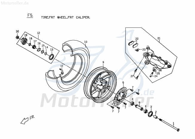 PGO Klemmfeder Bremssattel G-Max Federstift Haltestift M240C040000 Motorroller.de Arretierfeder Bremszange