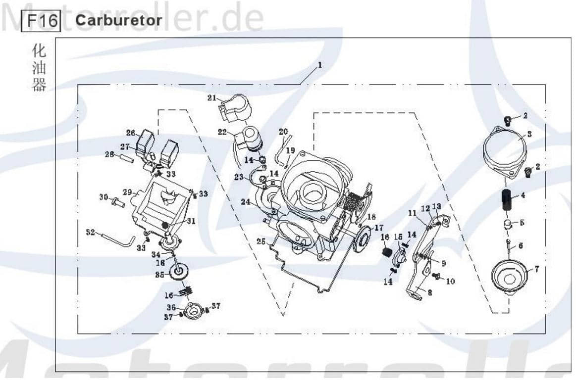 Feder Gasschieber Baotian BT49QT-9D1 Spiralfeder 50ccm 4Takt Motorroller.de Gasschieberfeder 15x16 Scooter BT49QT 12G Ersatzteil Service Inpektion