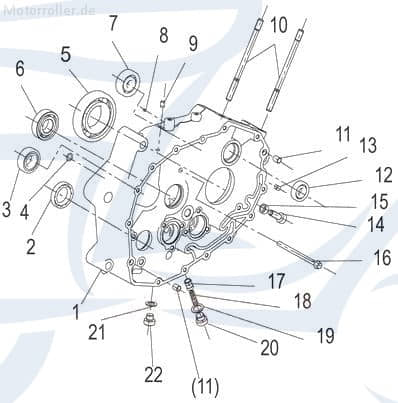 Kugellager 6004-2RS Kurbelgehäuse rechts B12016000405