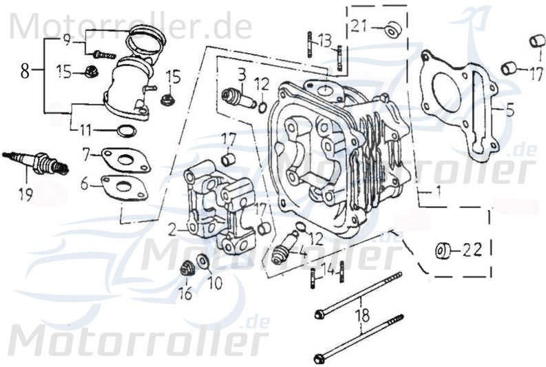 Adly GK 125 Zündkerze NGK CR7HSA 125ccm 4Takt 98076-120-00A Motorroller.de spark plug plugs Roller-Zündkerze Motorroller-Zündkerze sparking ignition